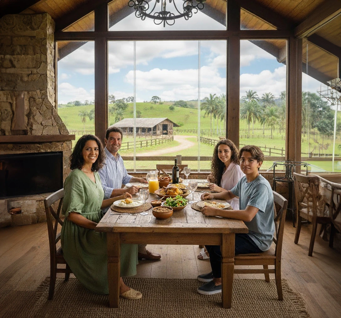 Família reunida à mesa